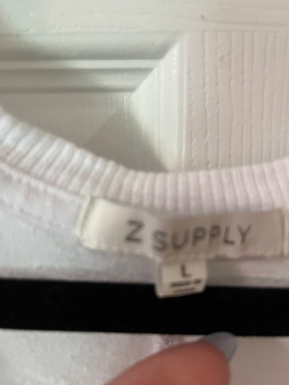 Z Supply White Ribbed Neck Tee - Picture 2 of 3